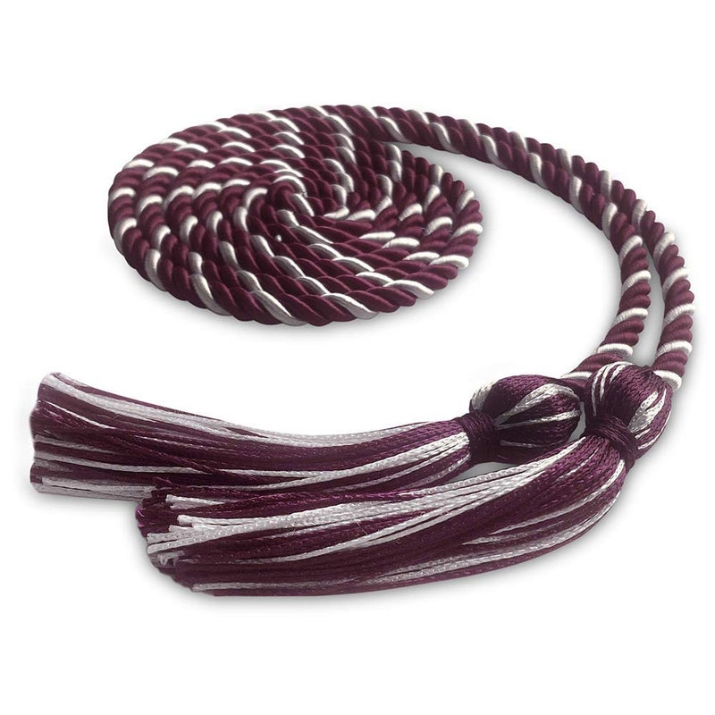 Endea Graduation Single Honor Cord Two-Color (Maroon/White) - Image 1